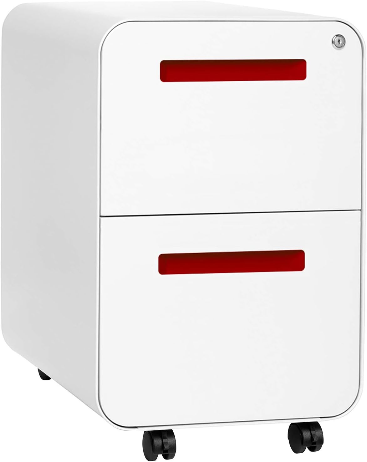 White 2-Drawer Mobile File Cabinet R556