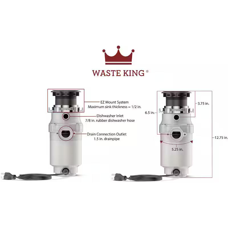 1/2 HP Continuous Feed Garbage Disposal D627