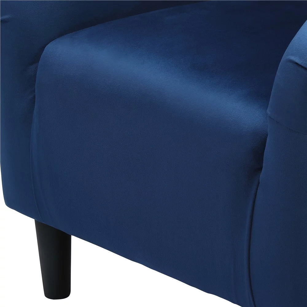 Navy Blue Velvet Upholstered Barrel Chair S824