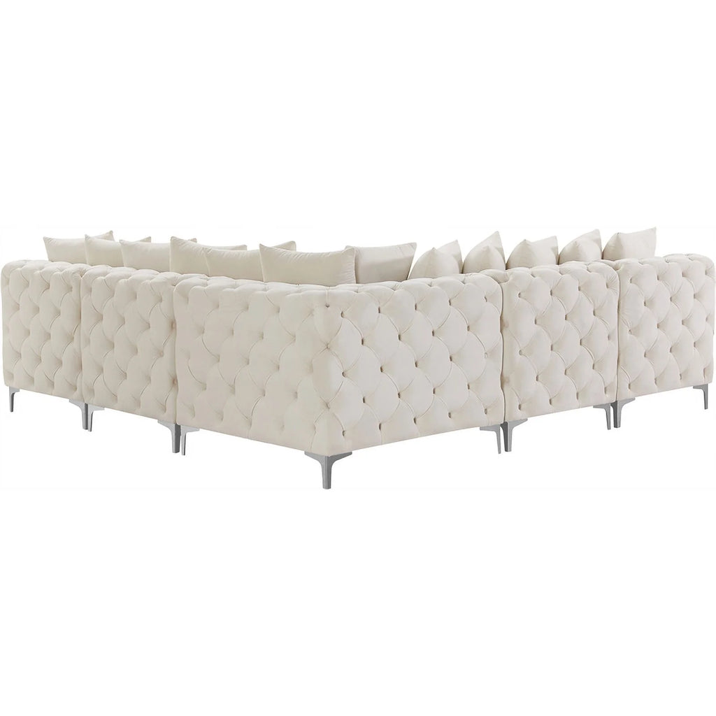 Cream Velvet Modular Sectional C4552