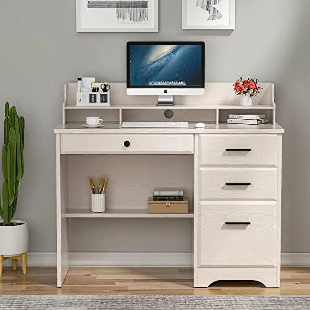 Computer Desk with 4 Drawers and Hutch Z26811