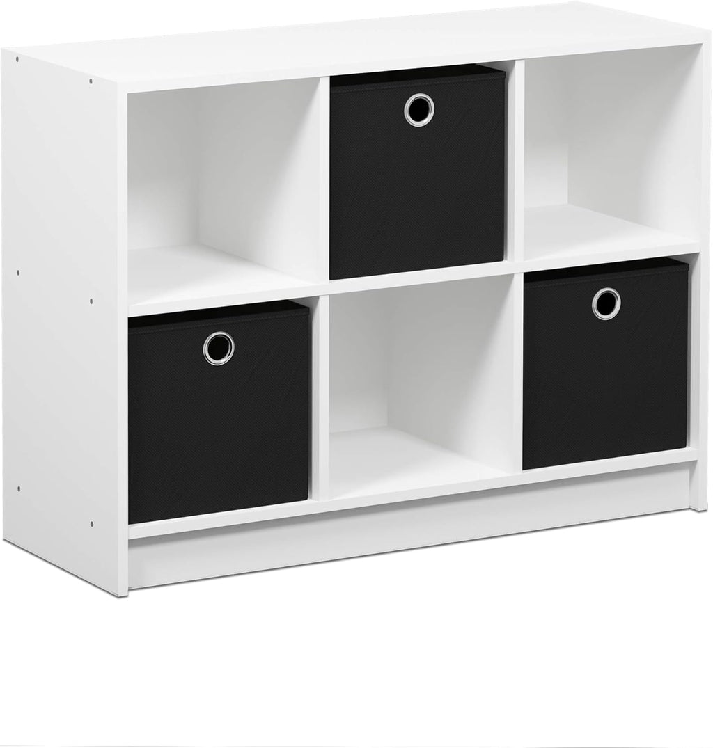 White/Light Blue Bookcase Storage Shelves X689