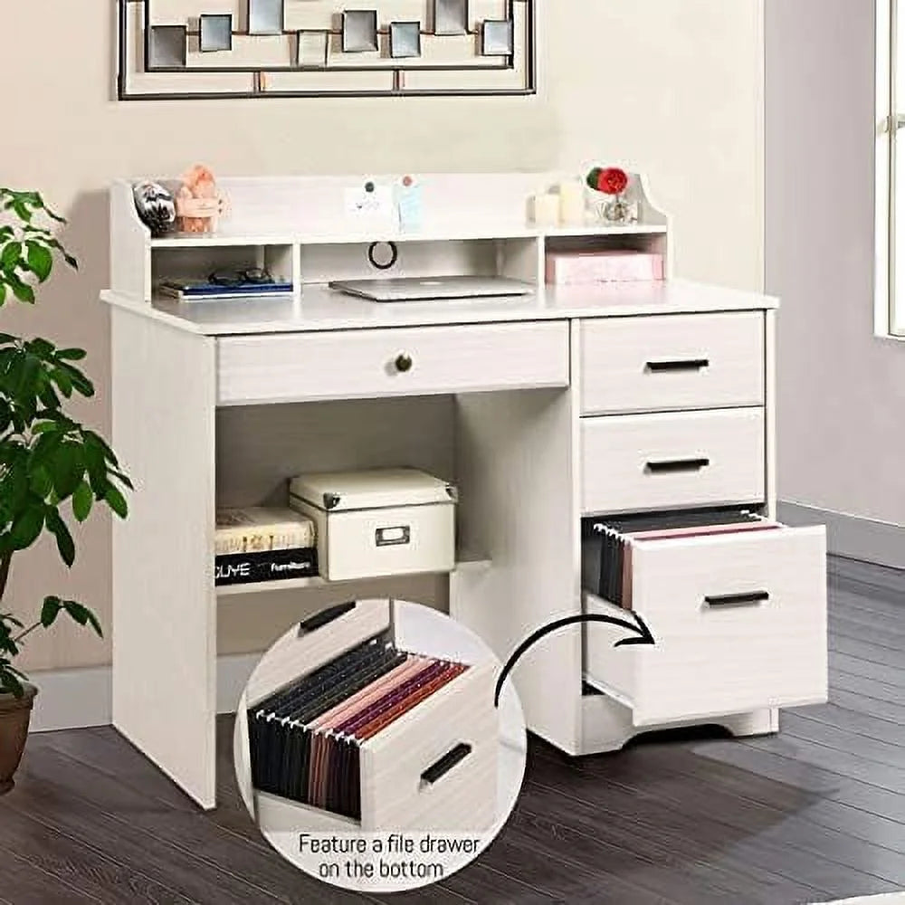 Computer Desk with 4 Drawers and Hutch Z26811