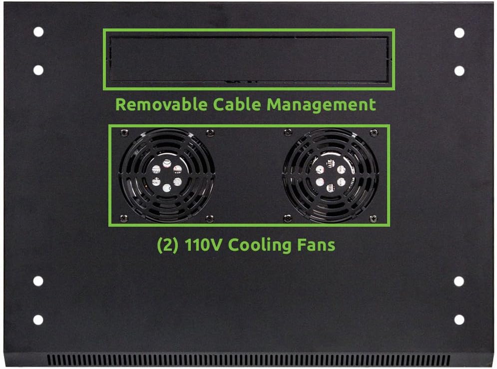 18U Wallmount Cabinet Enclosure 19-Inch Server Network Rack with Locking Glass Door Black K69930