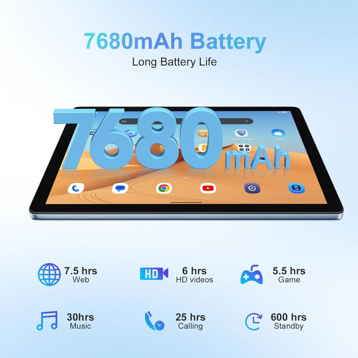 10 inch Tablet 64GB ROM 8GB RAM Android 13 Gray X8221