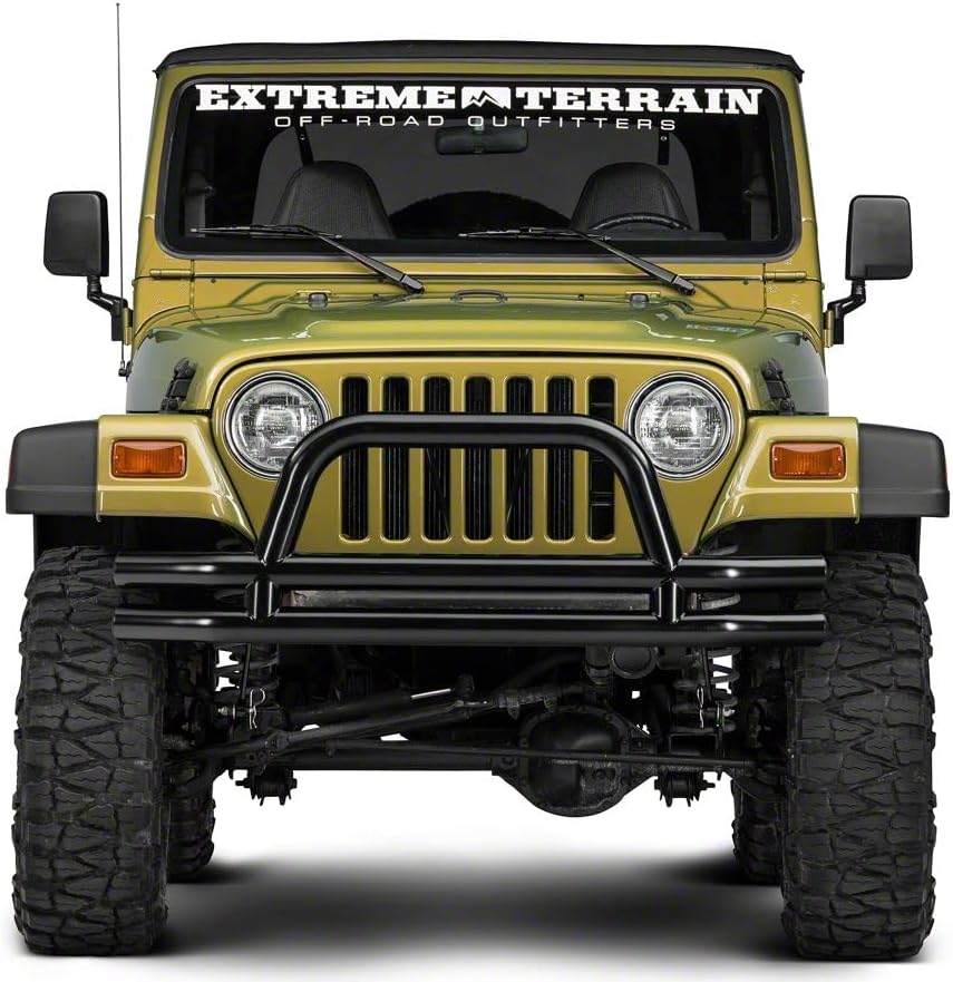 Gloss Black Double Tubular Front Bumper with Classic Over-Rider Hoop M45782