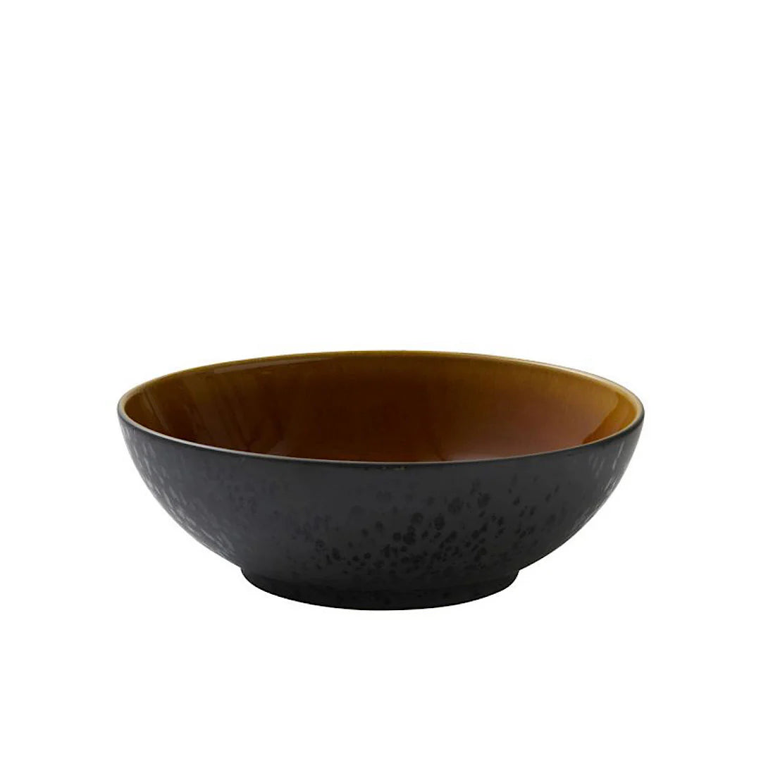 Stoneware Salad Bowl 30cm Black Amber K713