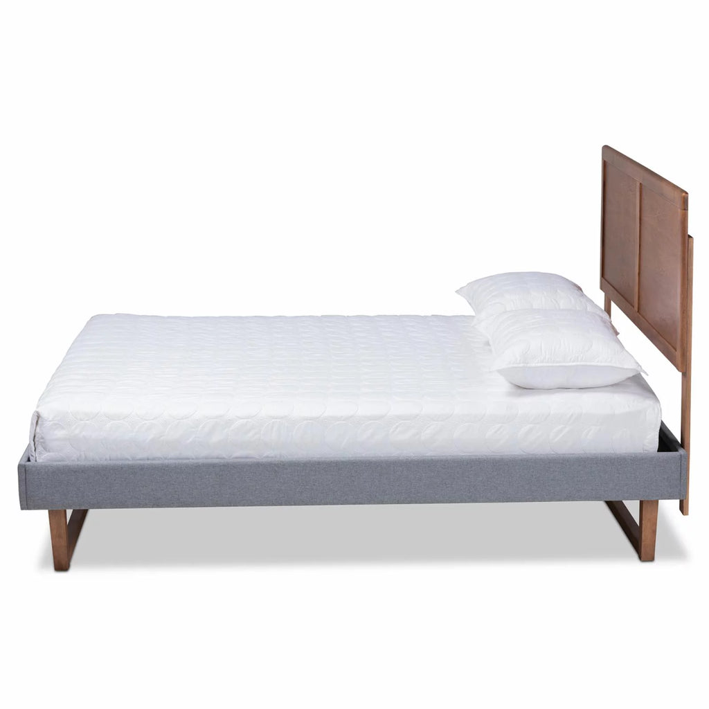 King Size Dark Gray Upholstered Wood Platform Bed W9663