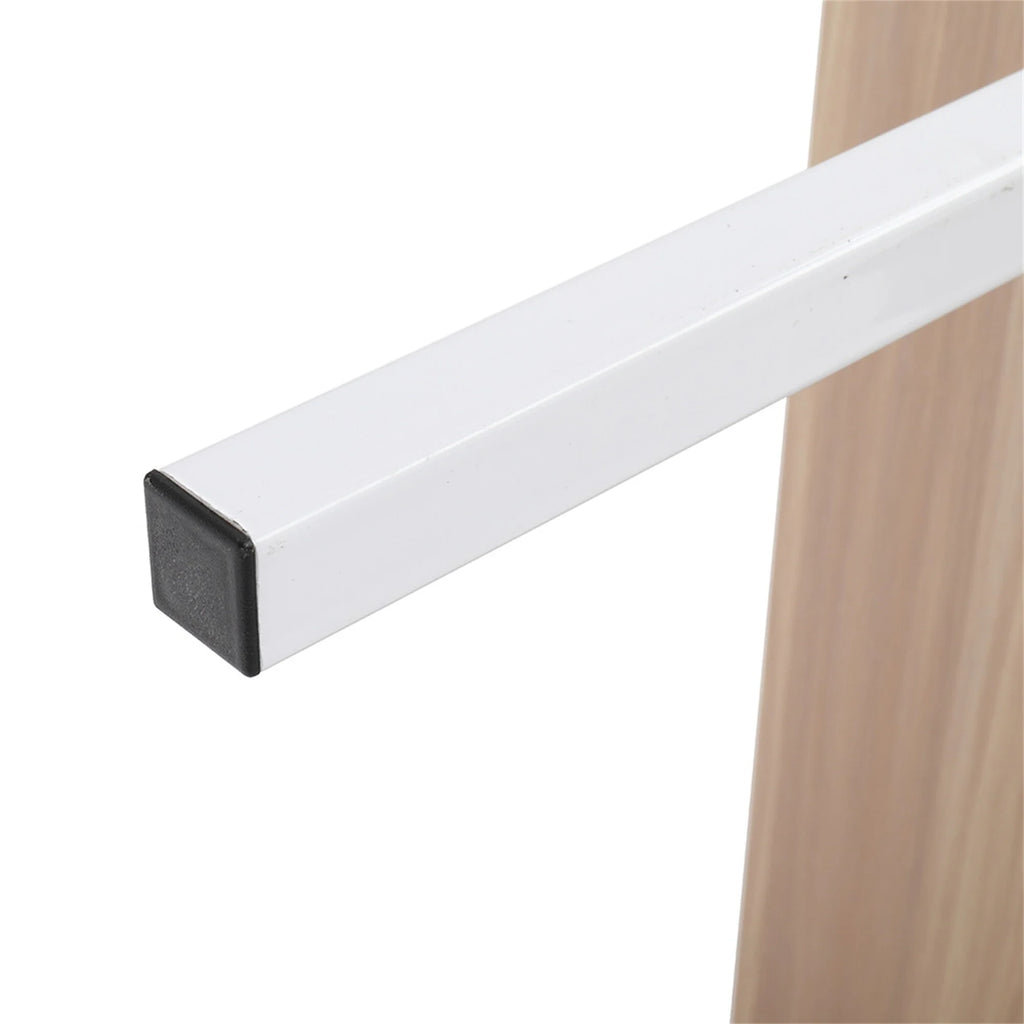 5-Shelf Wood Ladder Bookcase Walnut and White M534