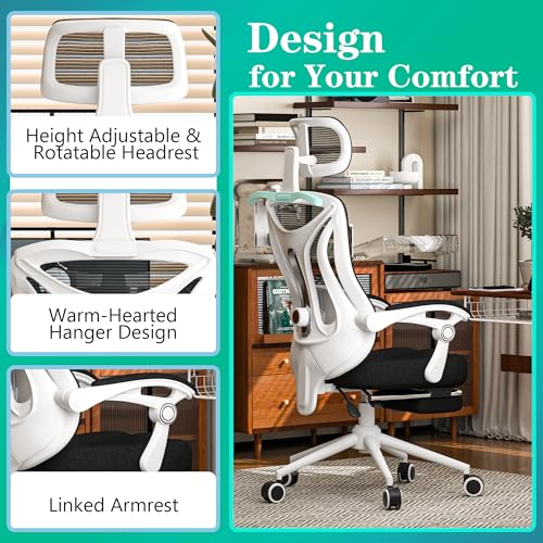 Black Ergonomic Office Chair with Footrest X90040