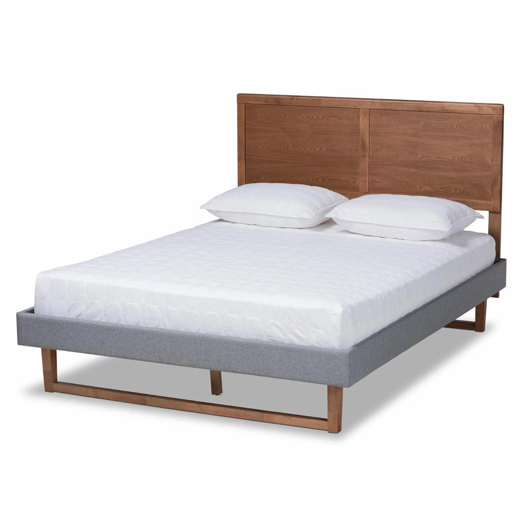 King Size Dark Gray Upholstered Wood Platform Bed W9663
