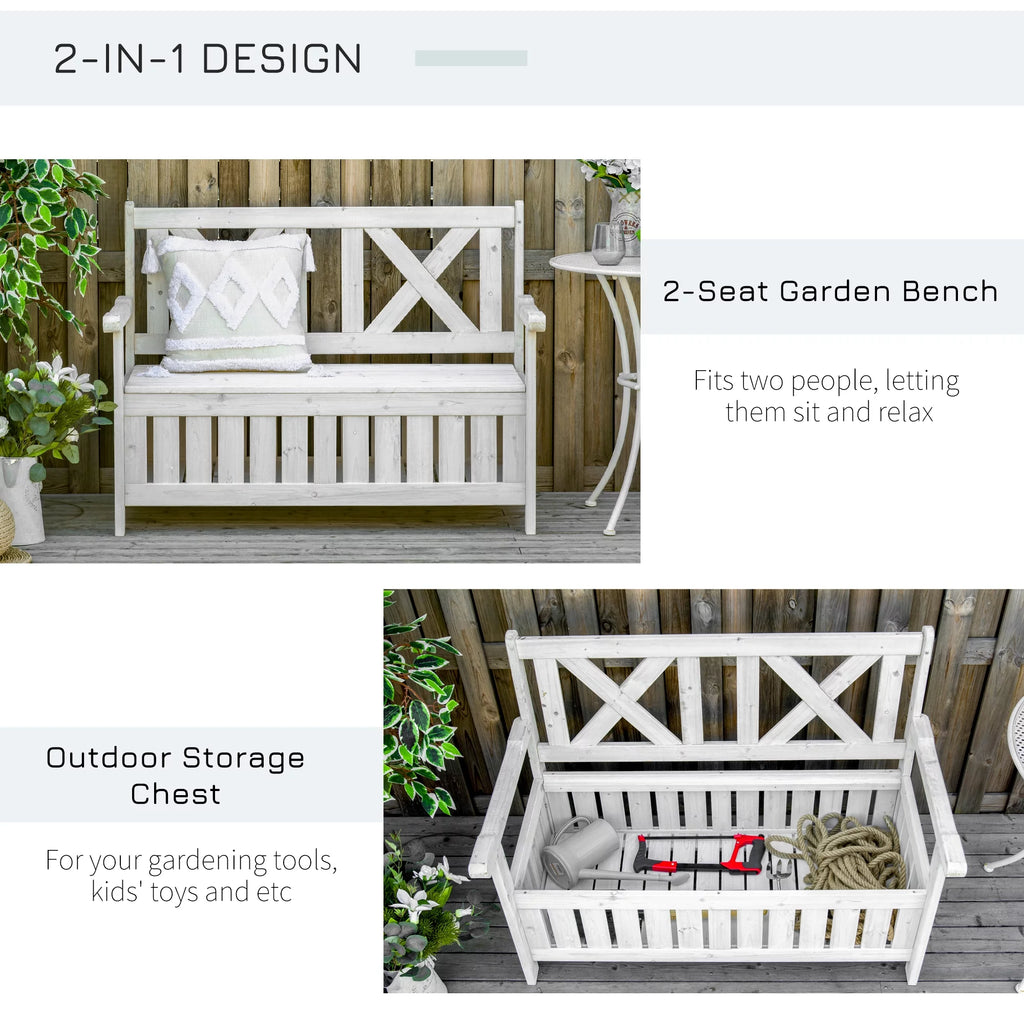 White Wooden Storage Bench Z419