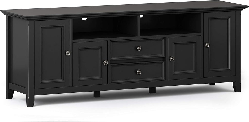 72 inch Solid Wood TV Media Stand with Storage Shelves and Cabinets B4138