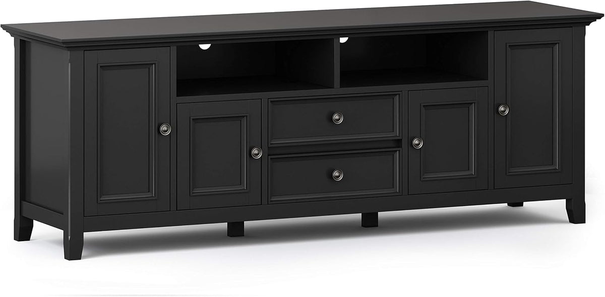 72 inch Solid Wood TV Media Stand with Storage Shelves and Cabinets B4138