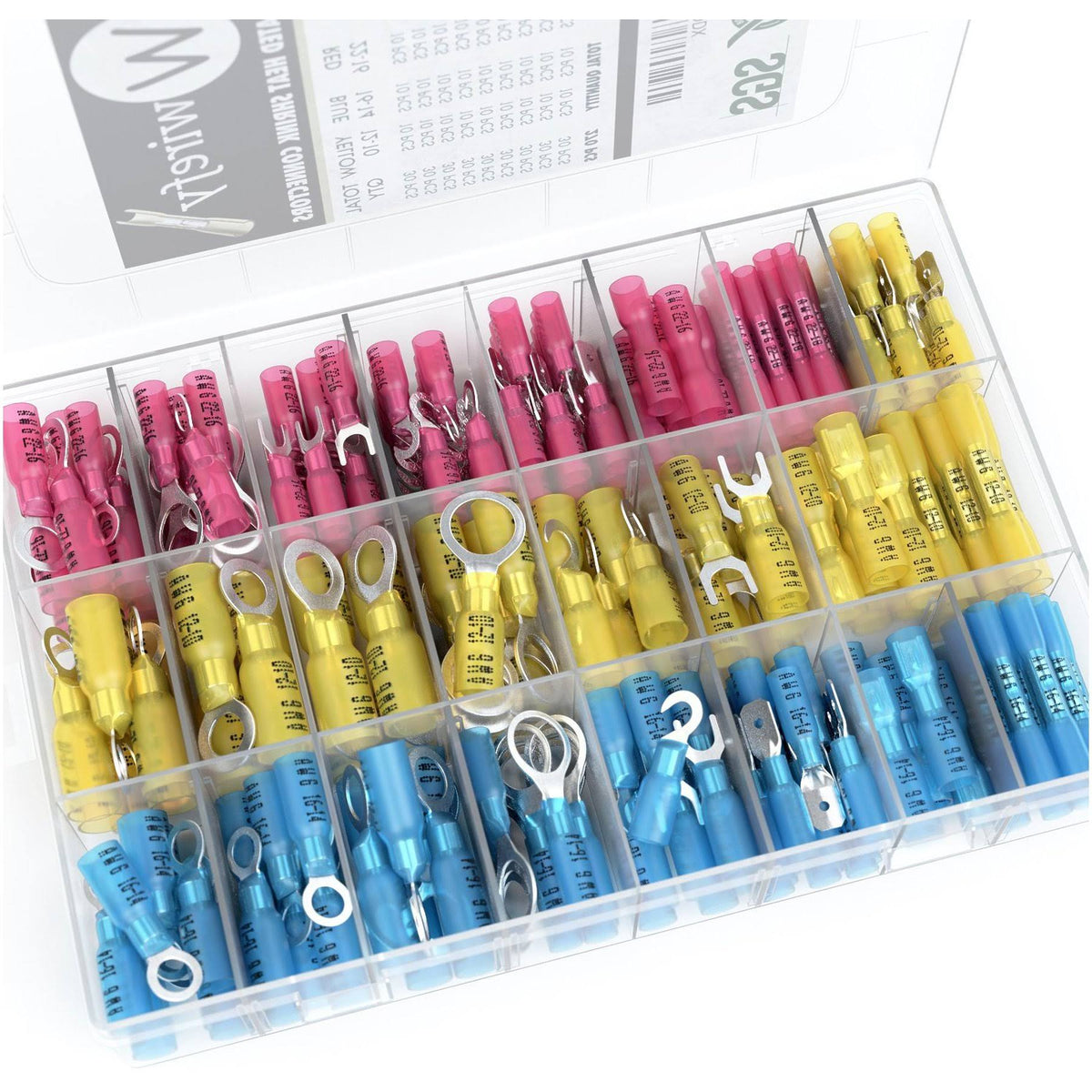270 Pcs Heat Shrink Wire Connector Kit Electrical Insulated Crimp Marine V981