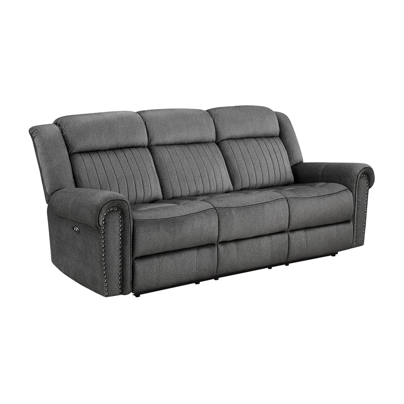 Charcoal Microfiber 2-Piece Power Reclining Sofa Set U912
