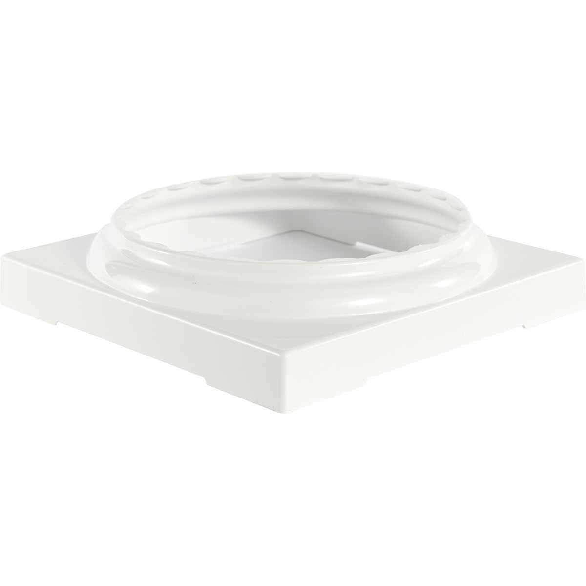 Standard Capital & Base for 8x22 Endura-Aluminum Fluted Round Columns, Textured White Finish P159216
