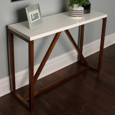 White/Walnut Brown Console Table I9580