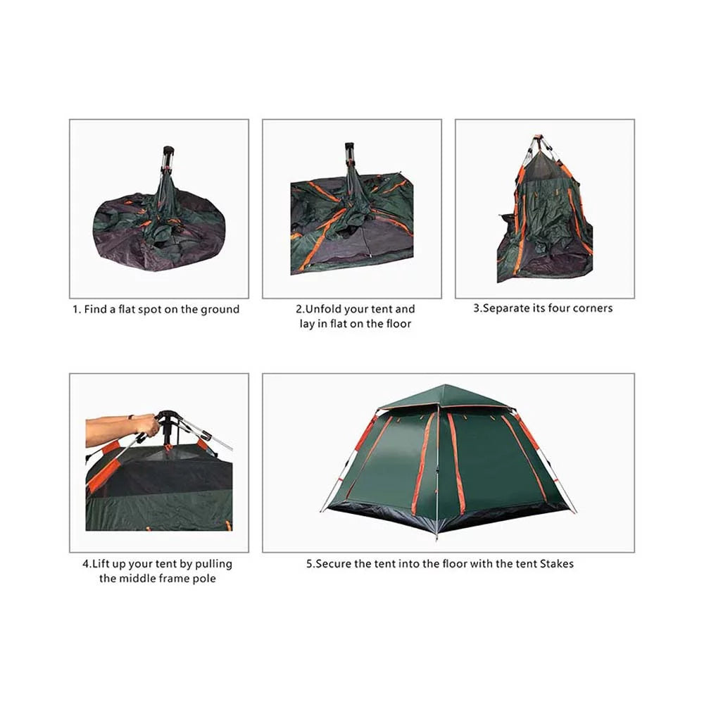 Waterproof Windproof Dome Camping Tent 5 People R10876