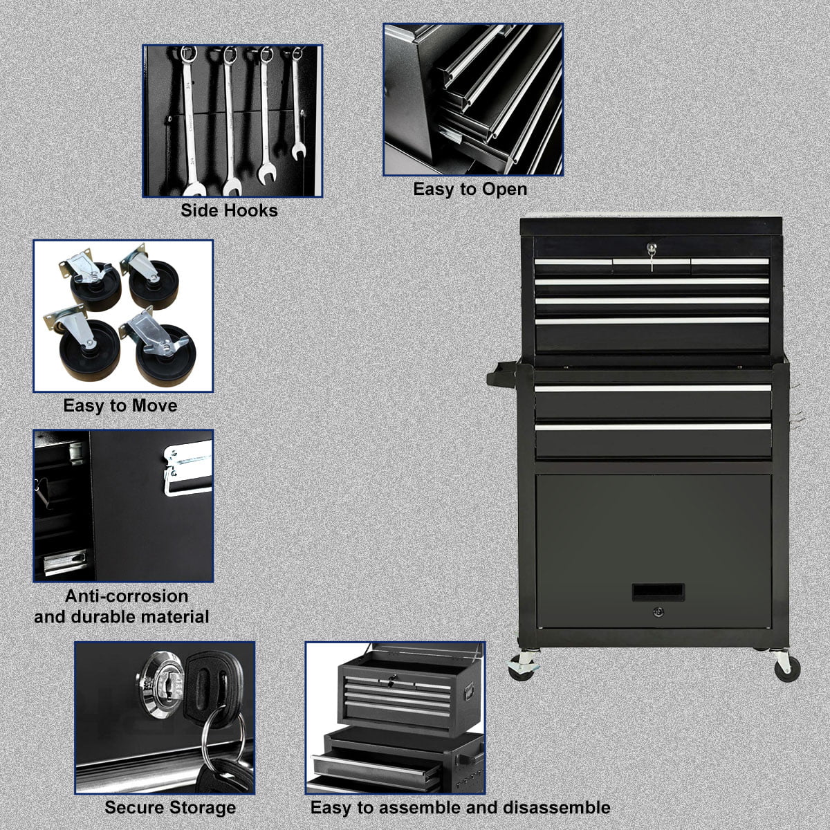 8 Drawer Rolling Tool Chest with Locks Z4631