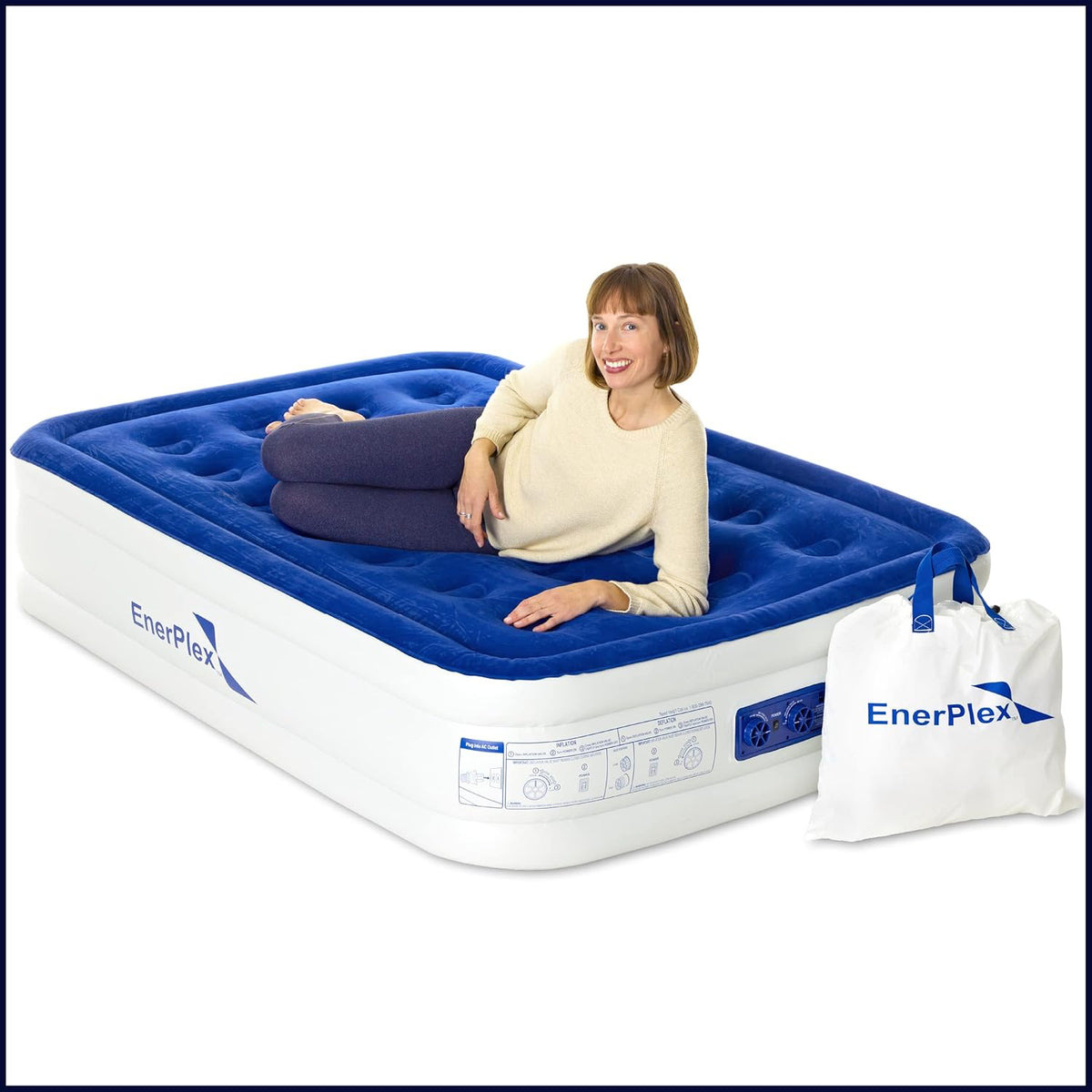 Luxury Queen Inflatable Air Mattress with Built-in Dual Pump H68565