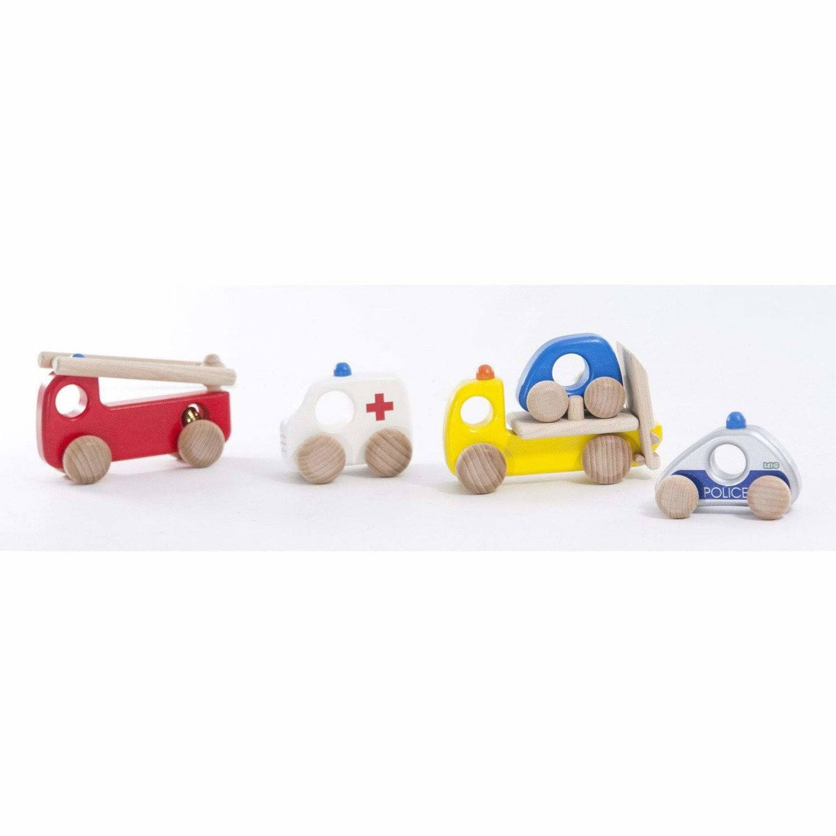 Wooden Toy Emergency Vehicle Set X926