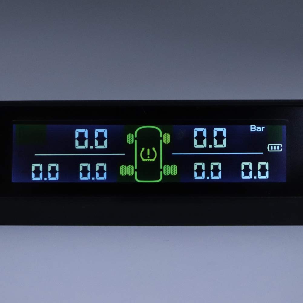 Solar Powered TPMS Tire Pressure Monitor System with LCD 6 External Sensor Pack of 2 W539000