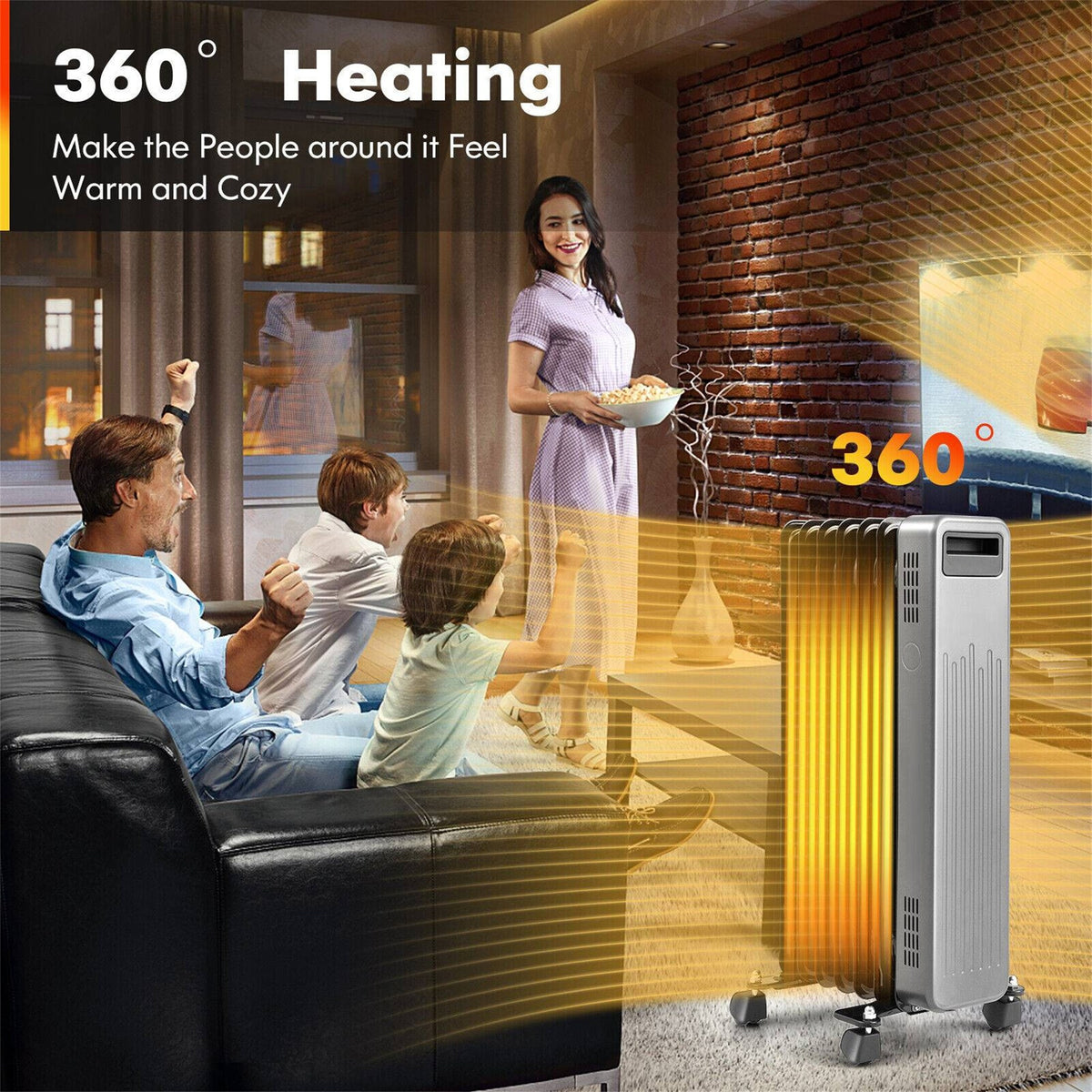 1500W Portable Oil Filled Radiator Heater G475
