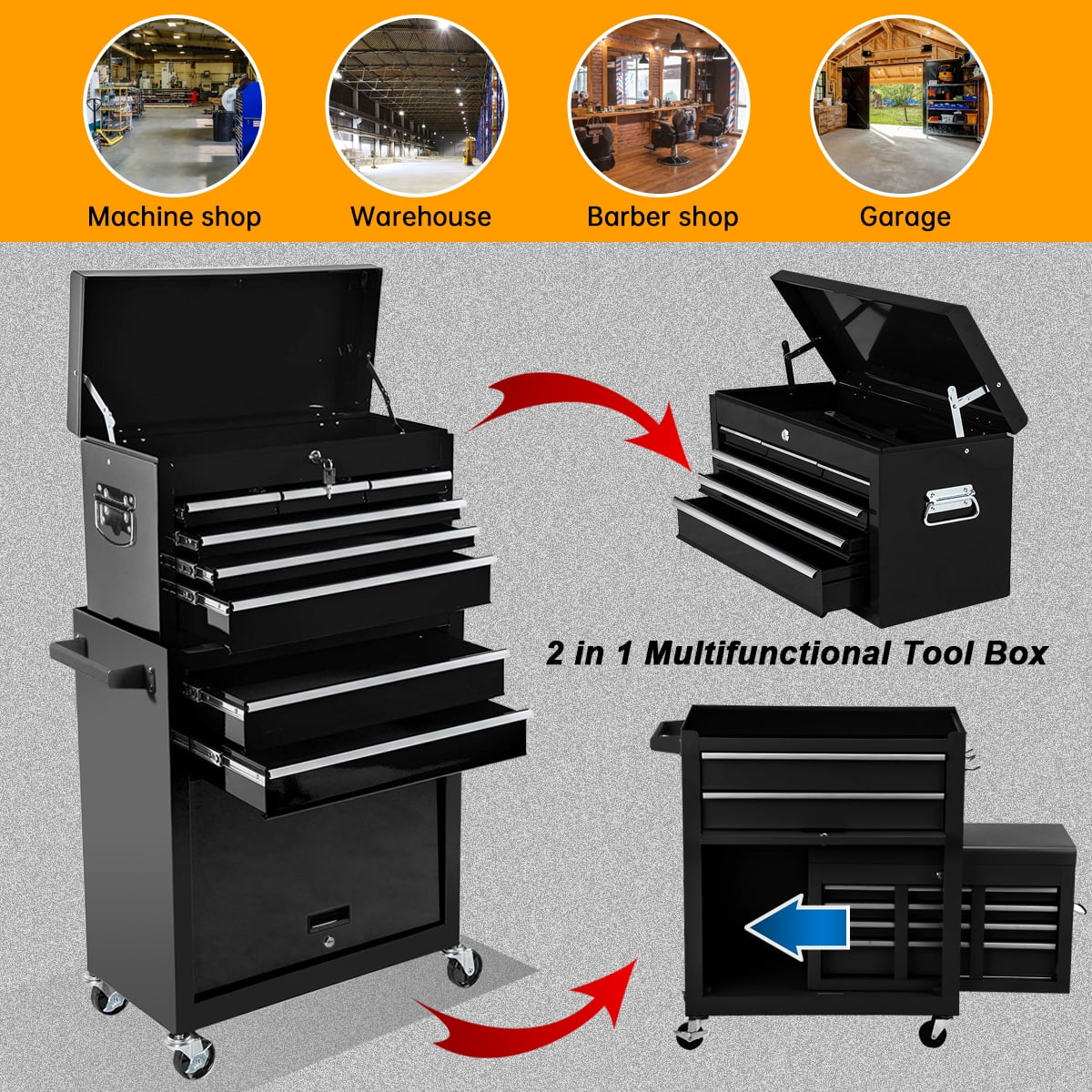 8 Drawer Rolling Tool Chest with Locks Z4631