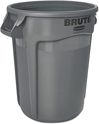 Round Plastic 32 gal Gray Container L5309