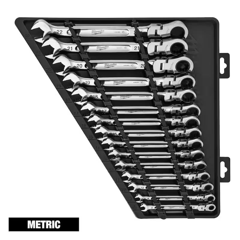 15-Piece Flex-Head Ratcheting Combination Wrench Set Metric Z350767