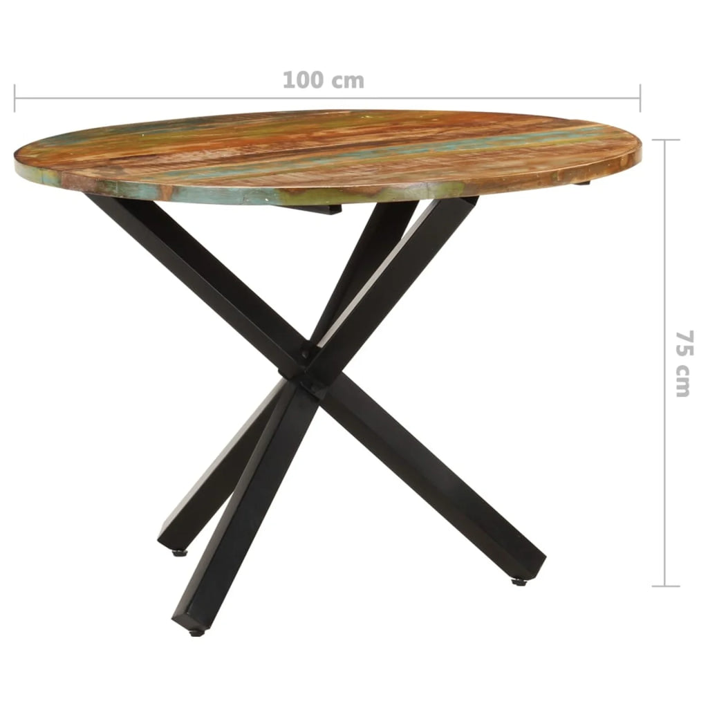 Round Solid Reclaimed Wood Dining Table I88888