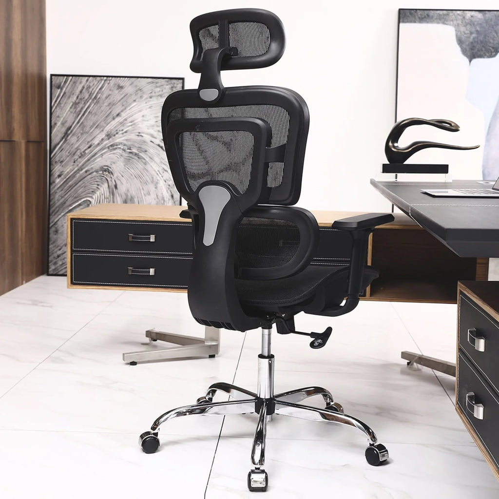 Black High Back Ergonomic Office Chair with Lumbar Support E7115