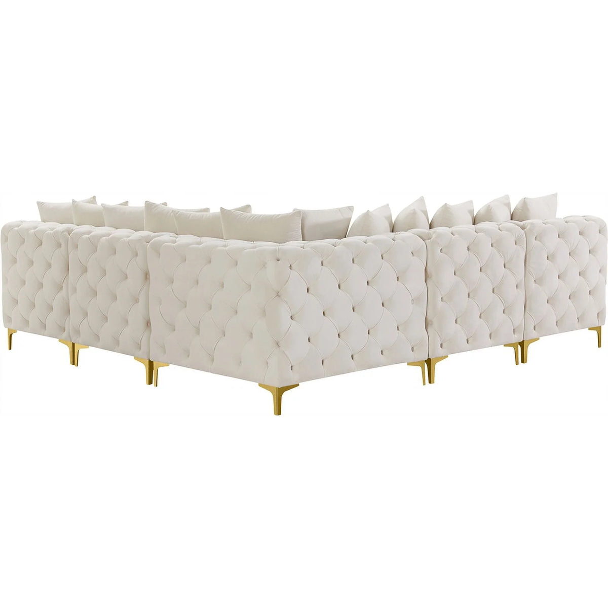 Cream Velvet Modular Sectional C4552