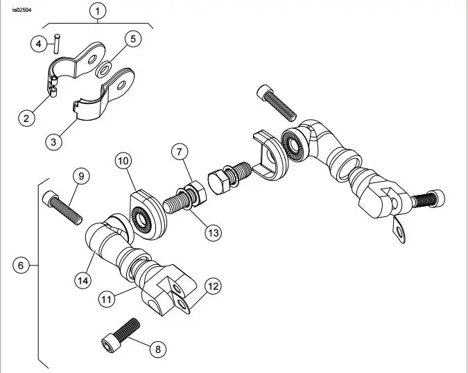 Black Short Peg Mounting Kit with Foot Peg W616809