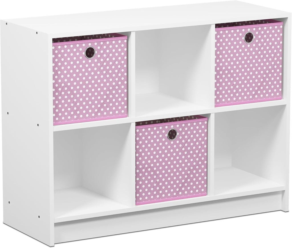White/Light Blue Bookcase Storage Shelves X689