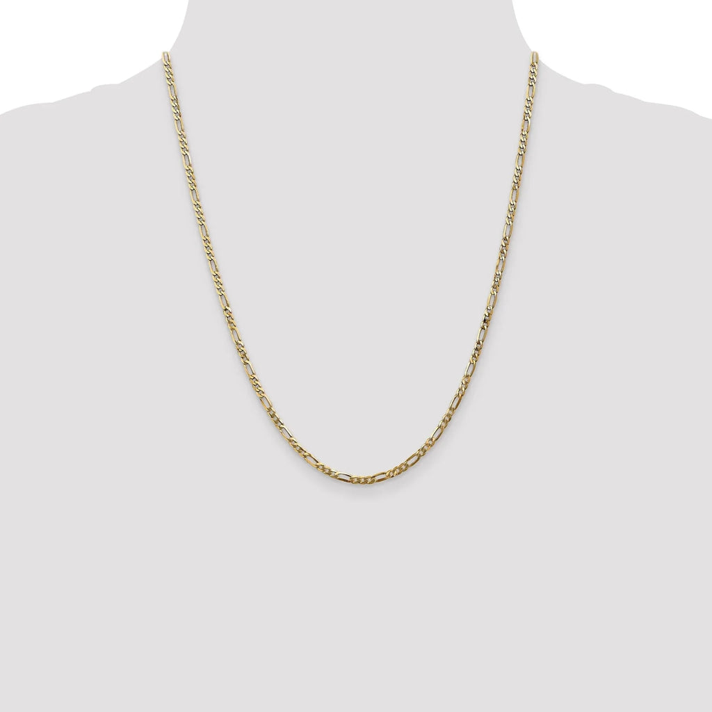 14k Yellow Gold 2.75mm Figaro Chain D3568