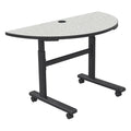 Sit/standing Desk Mobile Half-Round Gray Nebula N333034