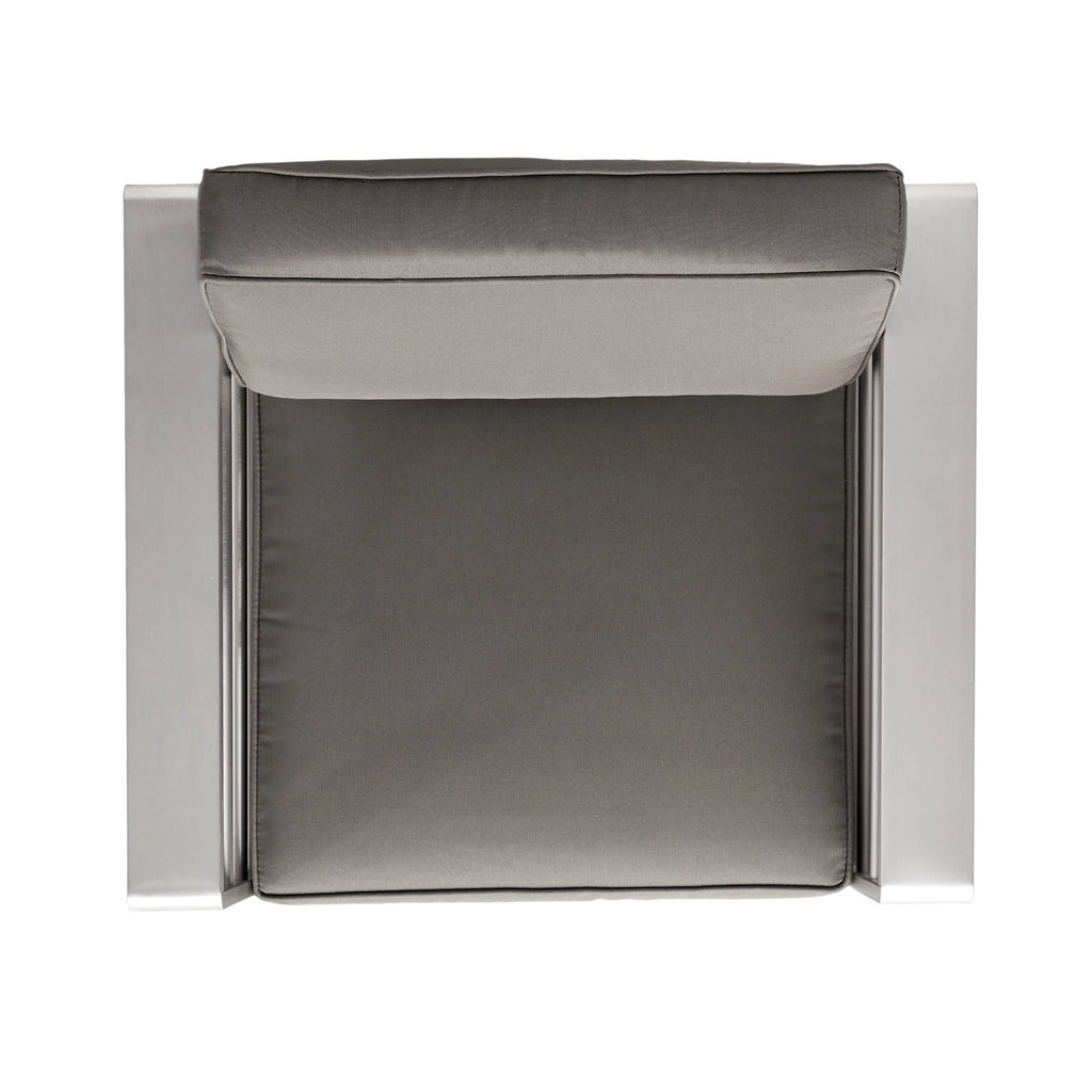 Gray Aluminum Outdoor Club Chairs with Side Table U8540