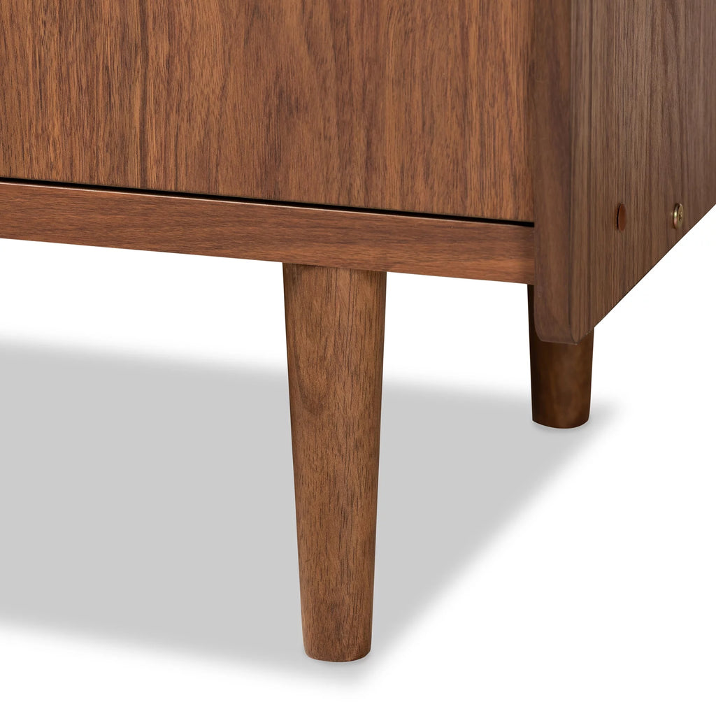 Walnut Brown and Grey Gradient Wood 2-Door Sideboard Buffet P4439