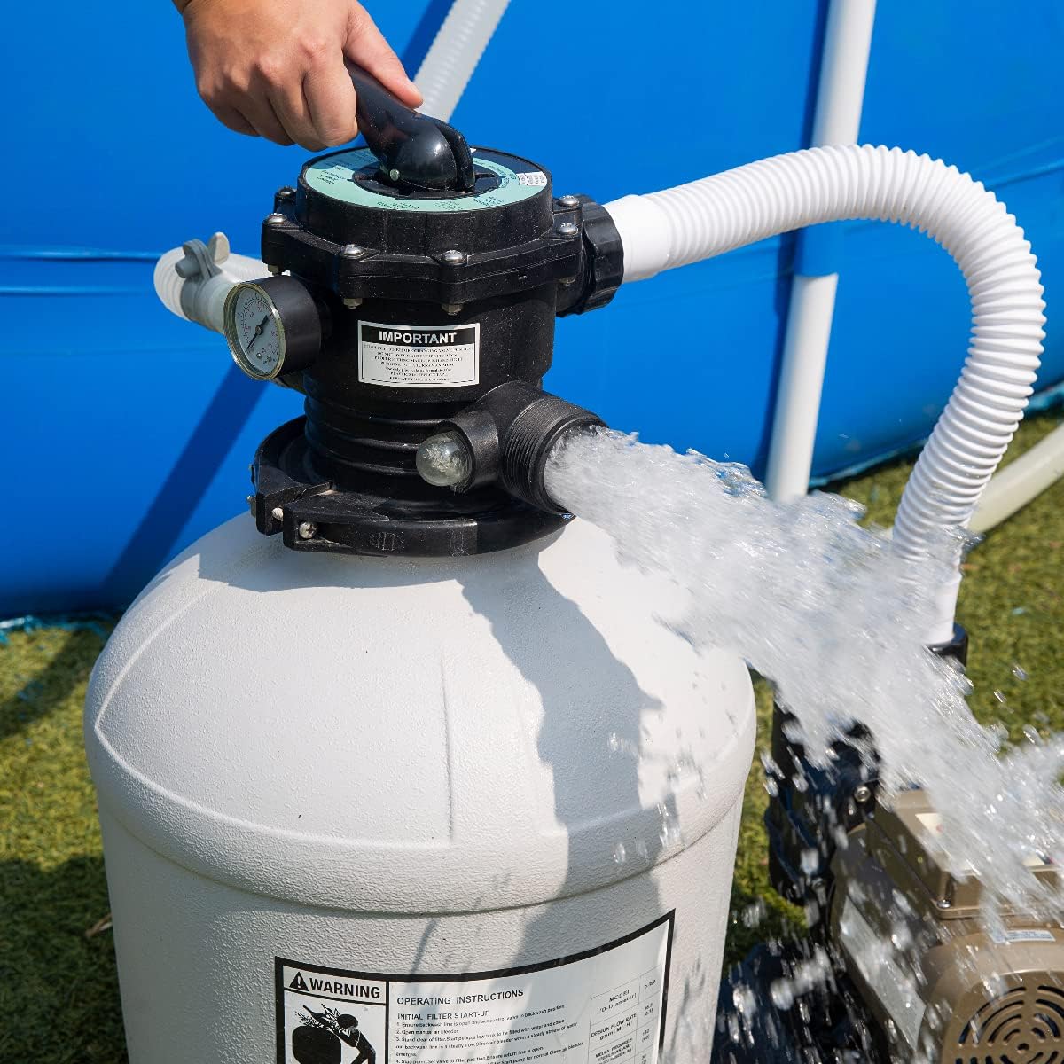 16" Sand Filter 3/4 HP Pool Pump with Timer Above Ground Pool Set J5130