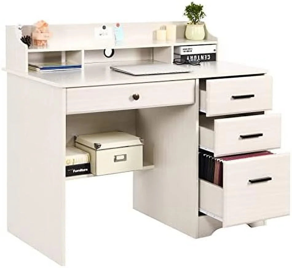 Computer Desk with 4 Drawers and Hutch Z26811