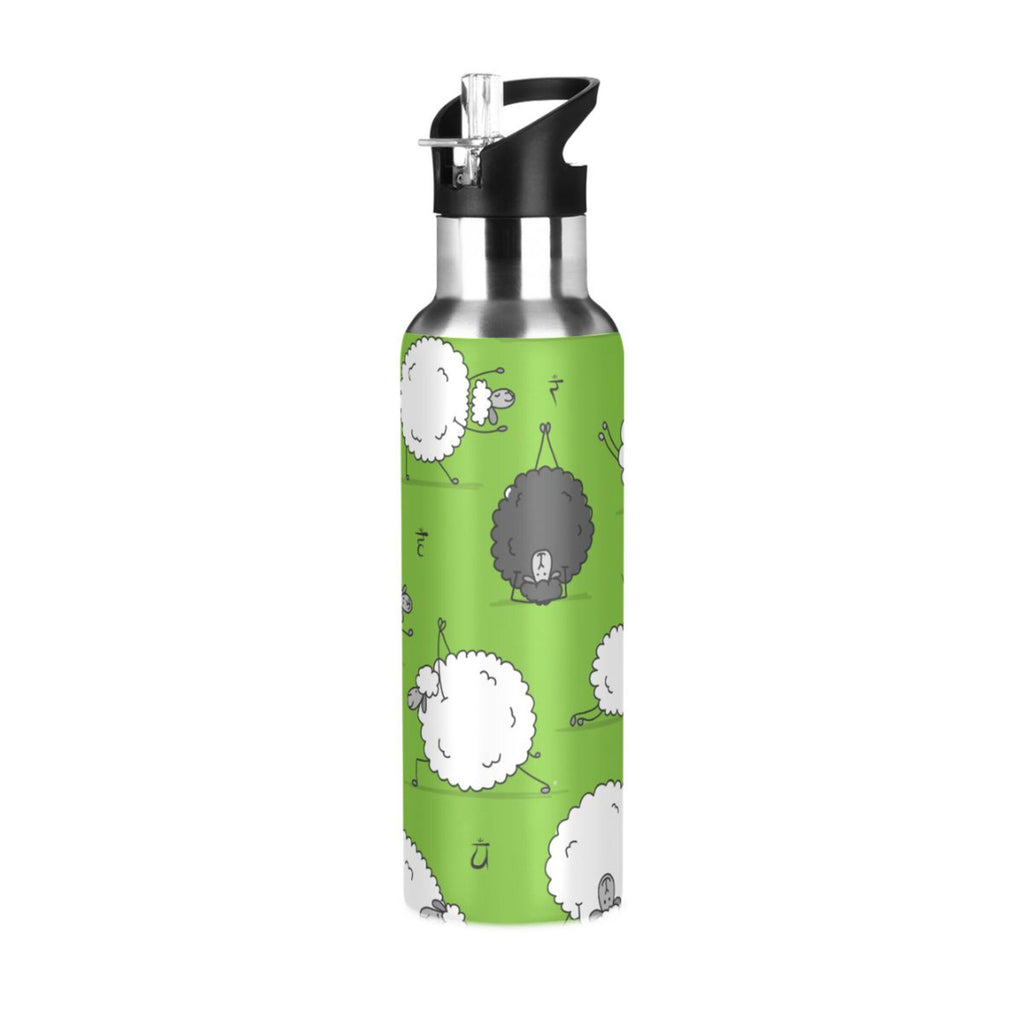 Green Stainless Steel Insulated Water Bottle with Straw Lid K20136