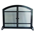 Antique Black 1-Panel Fireplace Screen with Doors F69524