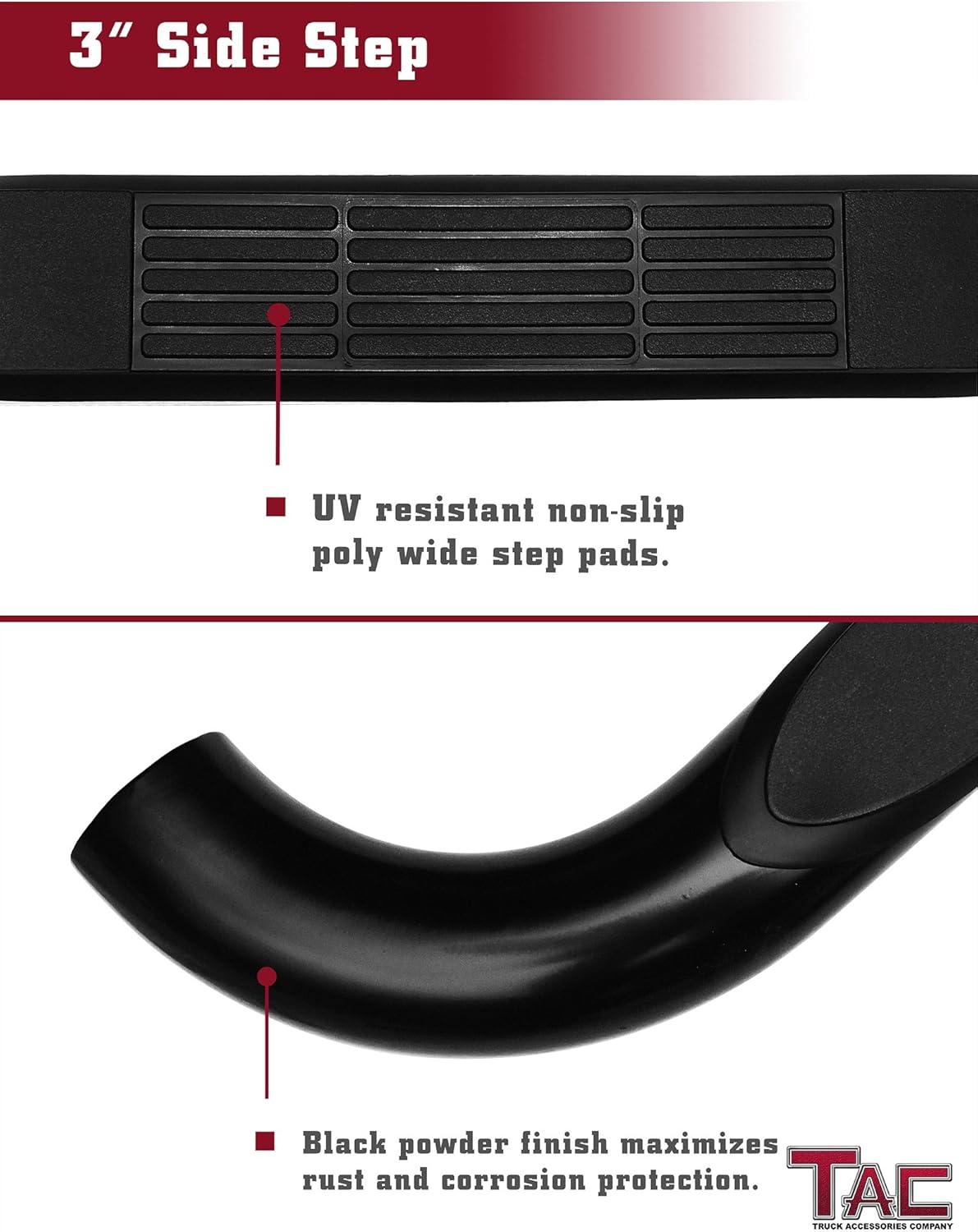 Black Side Bars Nerf Bars Step Rails Running Boards for Pickup Truck K84605