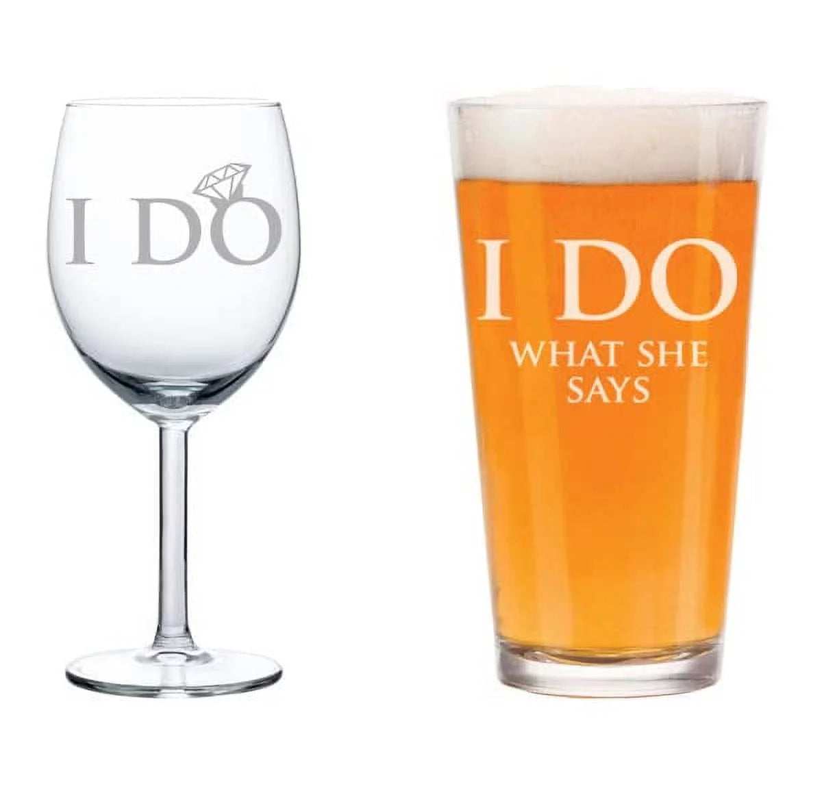 Set of 2 10 oz Wine & Beer Pint Glasses I378