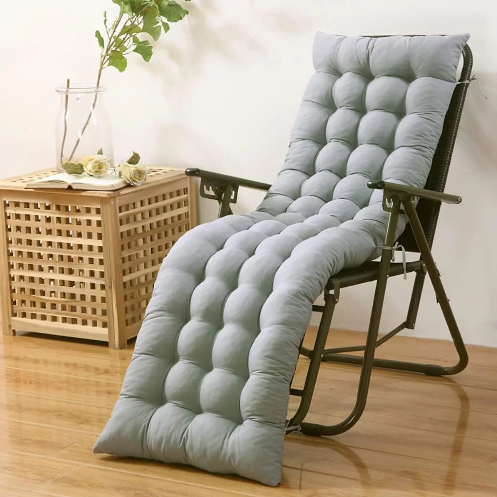 61in Gray Padded Patio Lounger Cushion X234924
