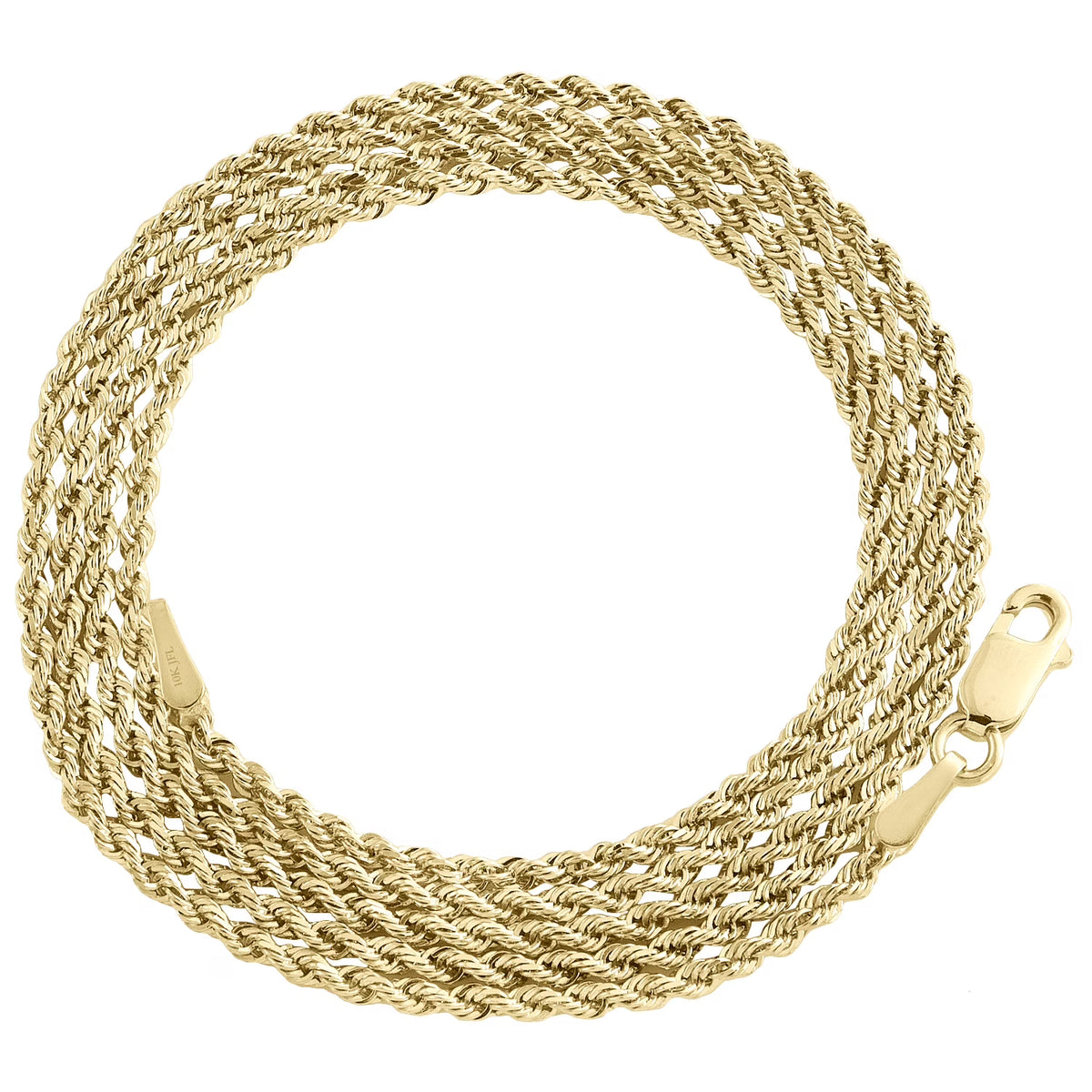 10K Yellow Gold Diamond Cut Rope Chain Necklace 16 Inches E135800