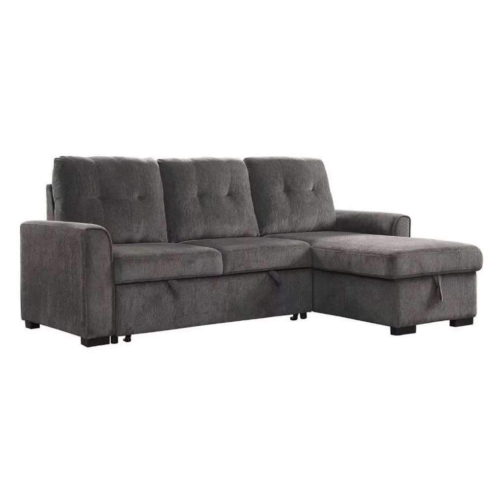 Dark Gray Chenille Reversible Sectional W206