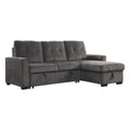 Dark Gray Chenille Reversible Sectional W206